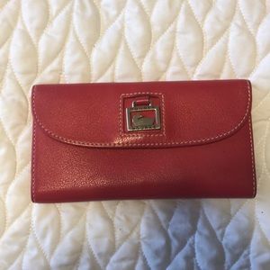 Dooney & Bourke Pink Leather Tri-Fold Wallet